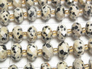 [Video] High Quality! Dalmatian Jasper Faceted Button Rondelle 10x10x6mm Half or 1 Strand Beads (approx. 15 inches/36 cm)