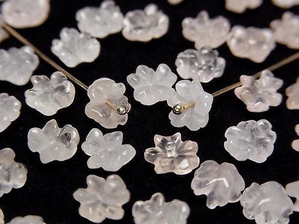 [Video] Morganite AA++ Flower 6mm Center Hole 2pcs