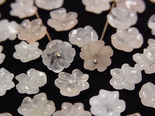 [Video] Morganite AA++ Flower 8mm Center Hole 2pcs