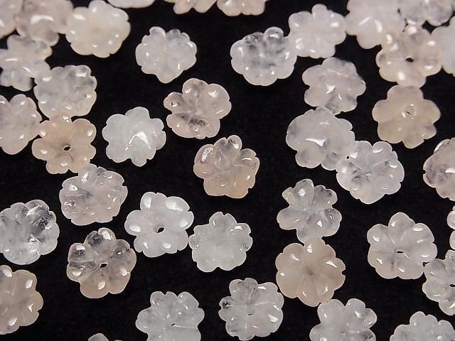 [Video] Morganite AA++ Flower 8mm Center Hole 2pcs