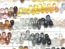 [Video] High Quality Multicolor Sapphire AAA-Drop Faceted Briolette 1strand beads (approx. 7 inches/18 cm)