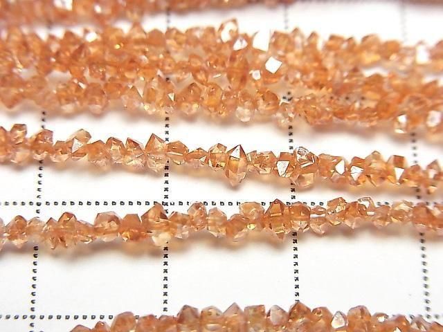 [Video] Pakistani Double Point Crystal Coated [Orange] Half or 1 Strand Beads (approx. 15 inches/37 cm)