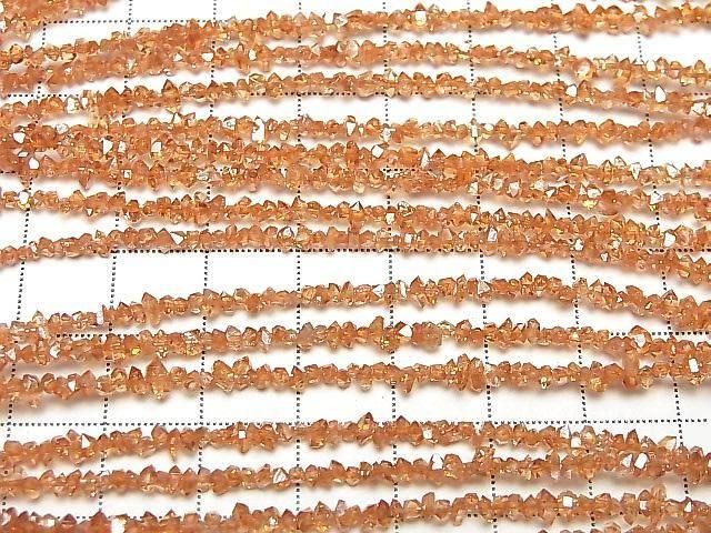 [Video] Pakistani Double Point Crystal Coated [Orange] Half or 1 Strand Beads (approx. 15 inches/37 cm)