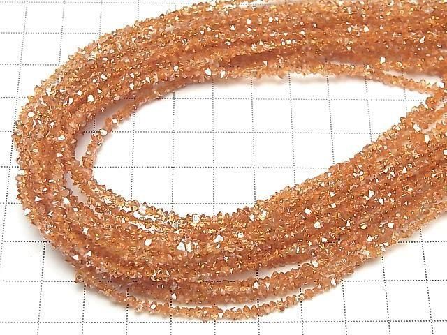 [Video] Pakistani Double Point Crystal Coated [Orange] Half or 1 Strand Beads (approx. 15 inches/37 cm)