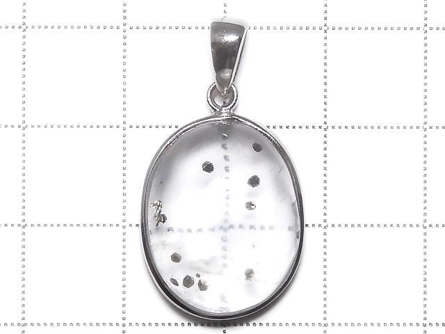 [Video][One of a kind] Pyrite in Quartz Pendant Silver925 NO.24