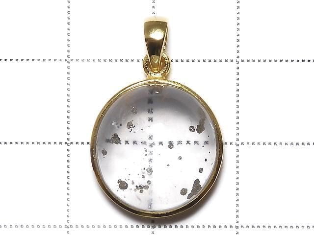 [Video][One of a kind] Pyrite in Quartz Pendant 18KGP NO.29