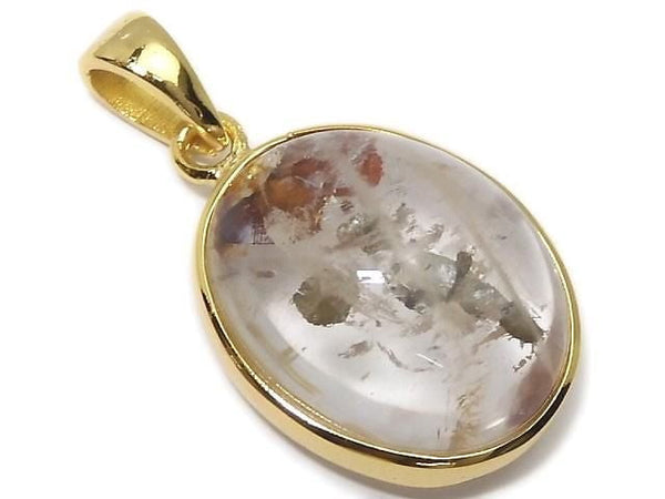 [Video][One of a kind] Pyrite in Quartz Pendant 18KGP NO.30