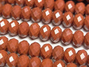 [Video] High Quality! Red Jasper Faceted Button Rondelle 8.5x8.5x5.5mm Half or 1strand Beads (approx. 15 inches/36 cm)