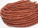 [Video] High Quality! Red Jasper Faceted Button Rondelle 8.5x8.5x5.5mm Half or 1strand Beads (approx. 15 inches/36 cm)