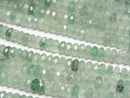 [Video] High Quality! Green Aventurine Faceted Button Rondelle 4.5x4.5x2mm 1strand beads (approx. 15 inches/36 cm)