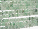 [Video] High Quality! Green Aventurine Faceted Button Rondelle 4.5x4.5x2mm 1strand beads (approx. 15 inches/36 cm)