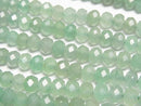 [Video] High Quality! Green Aventurine Faceted Button Rondelle 6x6x4mm 1strand beads (approx. 15 inches/37 cm)