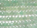 [Video] High Quality! Green Aventurine Faceted Button Rondelle 6x6x4mm 1strand beads (approx. 15 inches/37 cm)