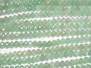 [Video] High Quality! Green Aventurine Faceted Button Rondelle 6x6x4mm 1strand beads (approx. 15 inches/37 cm)