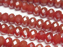 [Video] High Quality! Red Agate AAA Faceted Button Rondelle 8x8x5mm Half or 1 Strand Beads (approx. 15 inches/36 cm)