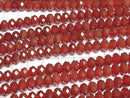 [Video] High Quality! Red Agate AAA Faceted Button Rondelle 8x8x5mm Half or 1 Strand Beads (approx. 15 inches/36 cm)