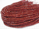 [Video] High Quality! Red Agate AAA Faceted Button Rondelle 8x8x5mm Half or 1 Strand Beads (approx. 15 inches/36 cm)