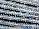 [Video] High Quality! Synthetic Opal Faceted Button Rondelle 4x4x2mm White 1strand Beads (approx. 15 inches/36 cm)