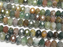 [Video] High Quality! Indian Agate Faceted Button Rondelle 6x6x4mm 1strand beads (approx. 15 inches/37 cm)