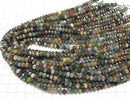 [Video] High Quality! Indian Agate Faceted Button Rondelle 6x6x4mm 1strand beads (approx. 15 inches/37 cm)