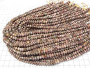 [Video] High Quality! Leopard Skin Jasper Faceted Button Rondelle 6x6x4mm 1strand beads (approx. 15 inches/37 cm)