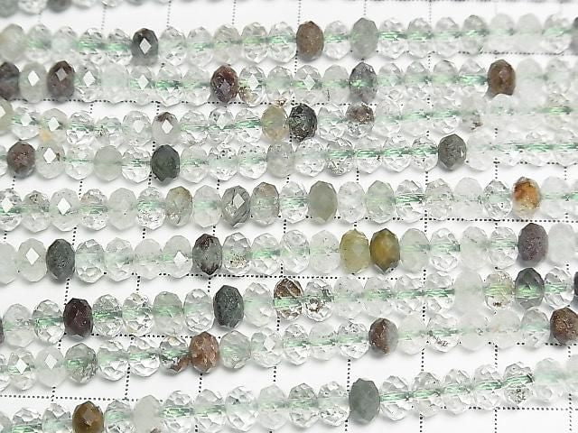 [Video] High Quality! Garden Quartz AA++ Faceted Button Rondelle 6x6x4mm 1strand beads (approx. 15 inches/37 cm)