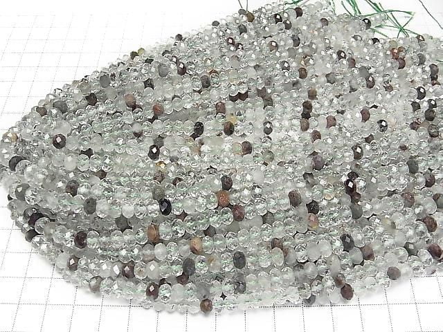 [Video] High Quality! Garden Quartz AA++ Faceted Button Rondelle 6x6x4mm 1strand beads (approx. 15 inches/37 cm)