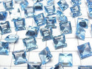 [Video] High Quality Swiss Blue Topaz AAA Loose Stone Square Faceted 8x8mm 1pc