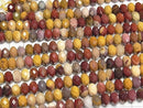 [Video]High Quality! Mookaite Faceted Button Rondelle 8x8x5mm half or 1strand beads (aprx.15inch/36cm)
