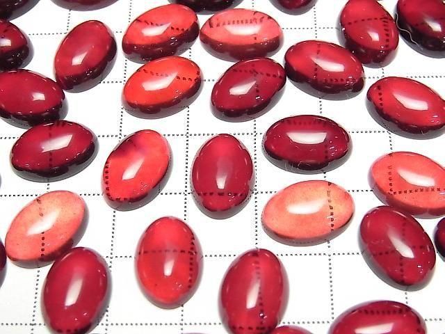 [Video] Red Amber Oval Cabochon 14x10mm 4pcs