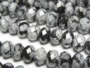 [Video] High Quality! Snowflake Obsidian Faceted Button Rondelle 8x8x5mm Half or 1 Strand Beads (approx. 15 inches/36 cm)