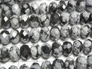 [Video] High Quality! Snowflake Obsidian Faceted Button Rondelle 8x8x5mm Half or 1 Strand Beads (approx. 15 inches/36 cm)