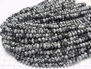 [Video] High Quality! Snowflake Obsidian Faceted Button Rondelle 8x8x5mm Half or 1 Strand Beads (approx. 15 inches/36 cm)