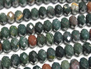 [Video]High Quality! Bloodstone Faceted Button Rondelle 8x8x5mm half or 1strand beads (aprx.15inch/36cm)