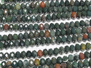 [Video]High Quality! Bloodstone Faceted Button Rondelle 8x8x5mm half or 1strand beads (aprx.15inch/36cm)