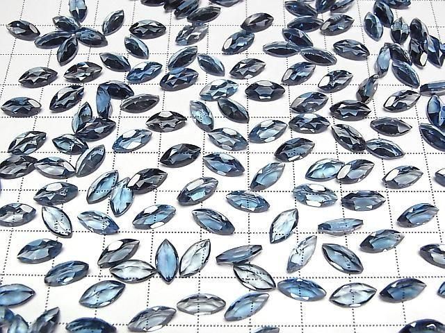 [Video] High Quality London Blue Topaz AAA Loose Stone Marquise Faceted 10x5mm 2pcs