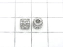 Metal Rondelle (Tube) 6x6x6mm Silver (with CZ) 2pcs