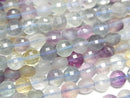 [Video] High Quality! Multicolor Fluorite AA+ Faceted Coin 6x6x4mm 1strand beads (approx. 15 inches/36 cm)
