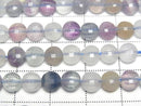 [Video] High Quality! Multicolor Fluorite AA+ Faceted Coin 6x6x4mm 1strand beads (approx. 15 inches/36 cm)