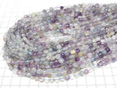 [Video] High Quality! Multicolor Fluorite AA+ Faceted Coin 6x6x4mm 1strand beads (approx. 15 inches/36 cm)