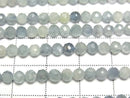 [Video] High Quality! Blue-Green Kyanite AA++ Faceted Round 3.5mm 1strand beads (approx. 15 inches/36 cm)