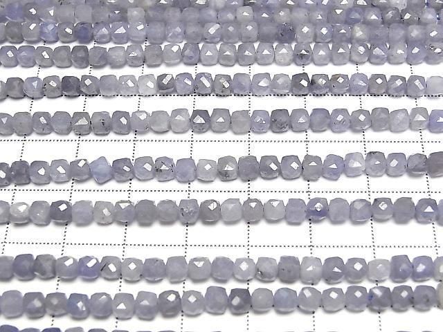 [Video] High Quality! Tanzanite AA Cube Shape 3.5x3.5x3.5mm half or 1strand beads (aprx.15inch/36cm)