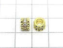 Metal Rondelle 7.5x7.5x5.5mm Gold (with CZ) 2pcs