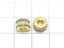 Metal Rondelle 8.5x8.5x5.5mm Gold (with CZ) 2pcs