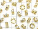 Metal Rondelle 10.5x10.5x5mm Gold (with CZ) 2pcs