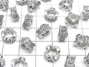 Metal Rondelle 10x10x5mm Silver (with CZ) 2pcs