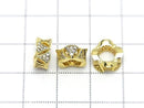 Metal Rondelle 10x10x5mm Gold (with CZ) 2pcs