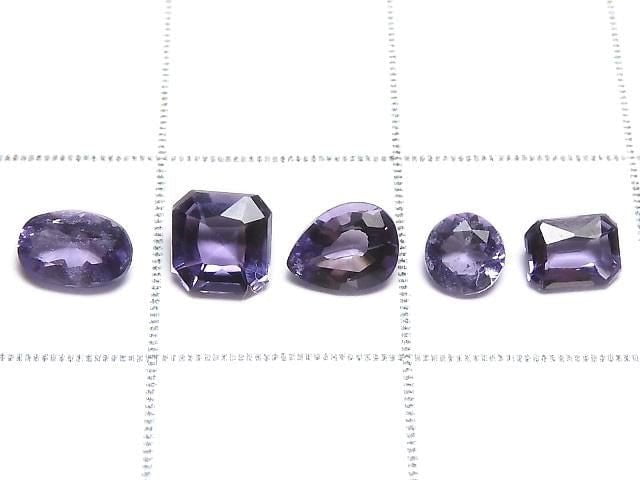 [Video][One of a Kind] High Quality Purple Scapolite Loose Stone Faceted 5pcs Set NO.51
