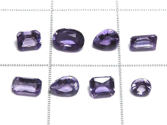 [Video][One of a Kind] High Quality Purple Scapolite Loose Stone Faceted 8pcs Set NO.52