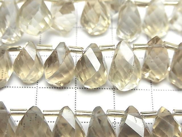 [Video]High Quality Beer Crystal Quartz AAA- Drop 4Faceted Twist Faceted Briolette half or 1strand beads (aprx.7inch/17cm)